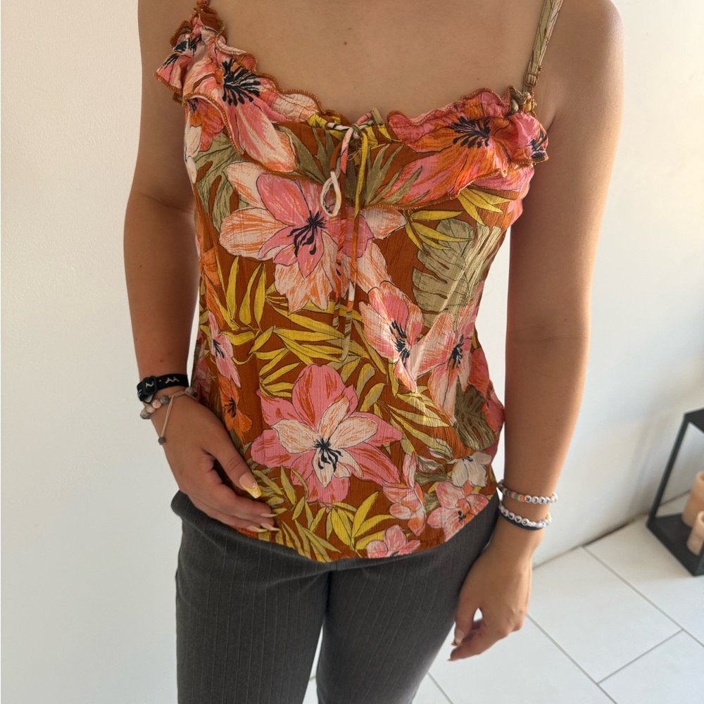 Billabong Floral Camisole in Pink and Orange